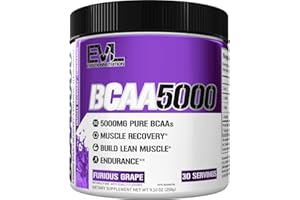 Evlution EVL BCAAs Amino Acids Powder - BCAA Powder Post Workout Recovery Drink and Stim Free Pre Workout Energy Drink Powder - 5g Branched Chain Amino Acids Supplement for Men - Furious Grape