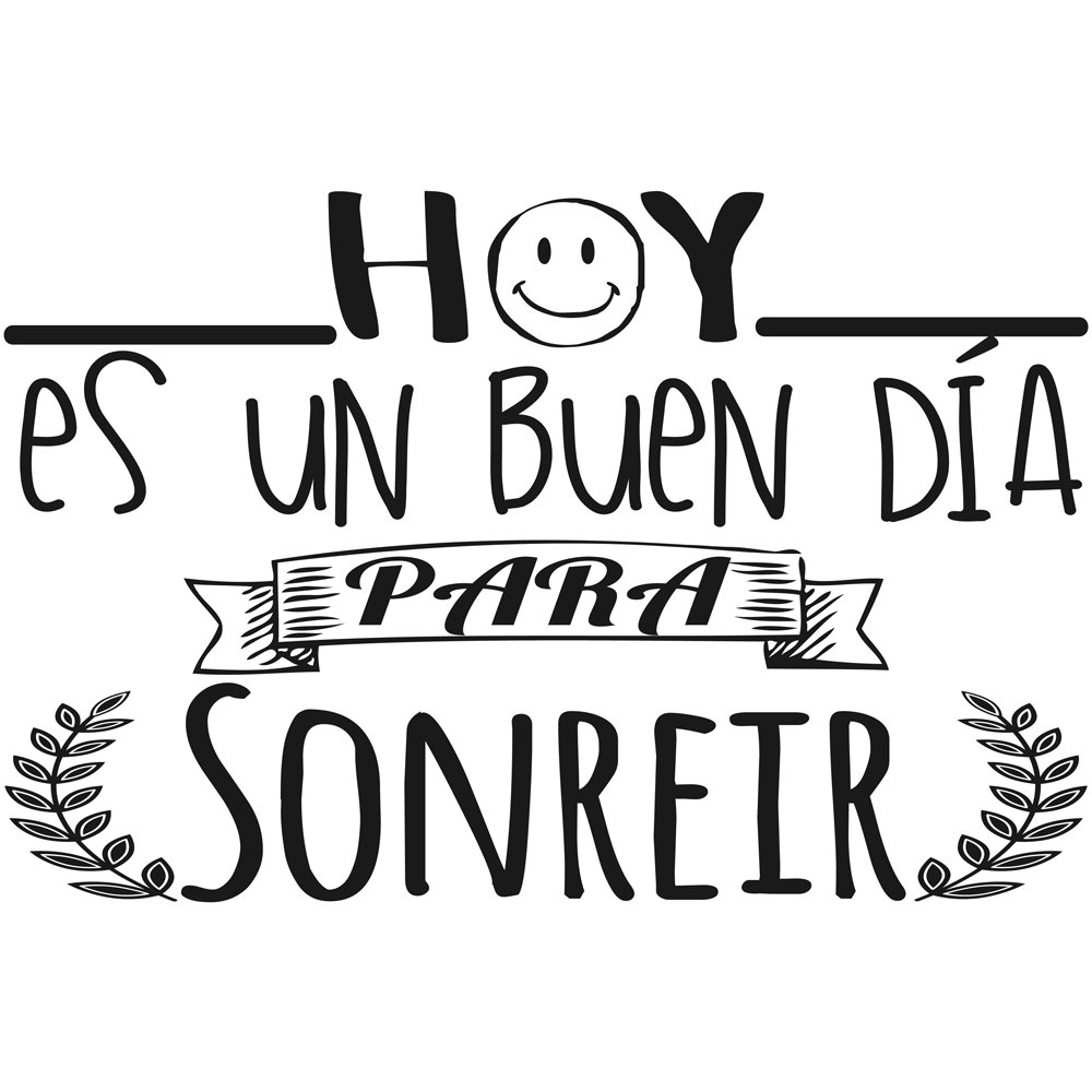 Vinyl with "Hoy es un buen día para sonreír” Decorative sticker. Motivating wall sticker phrases- Bedroom decoration sticker - Docliick DC-16121 Vinyl Decorative Phrases: Vinyl Wall Sticker with Decorative Phrases.