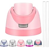 Replacement Lid for Owala Freesip, Compatible with Owala Cup 16oz 24oz 32oz 40oz, One Button Water Bottle Top Lid Replacement Accessory and Straws, Leakproof, BPA-Free (A pink)