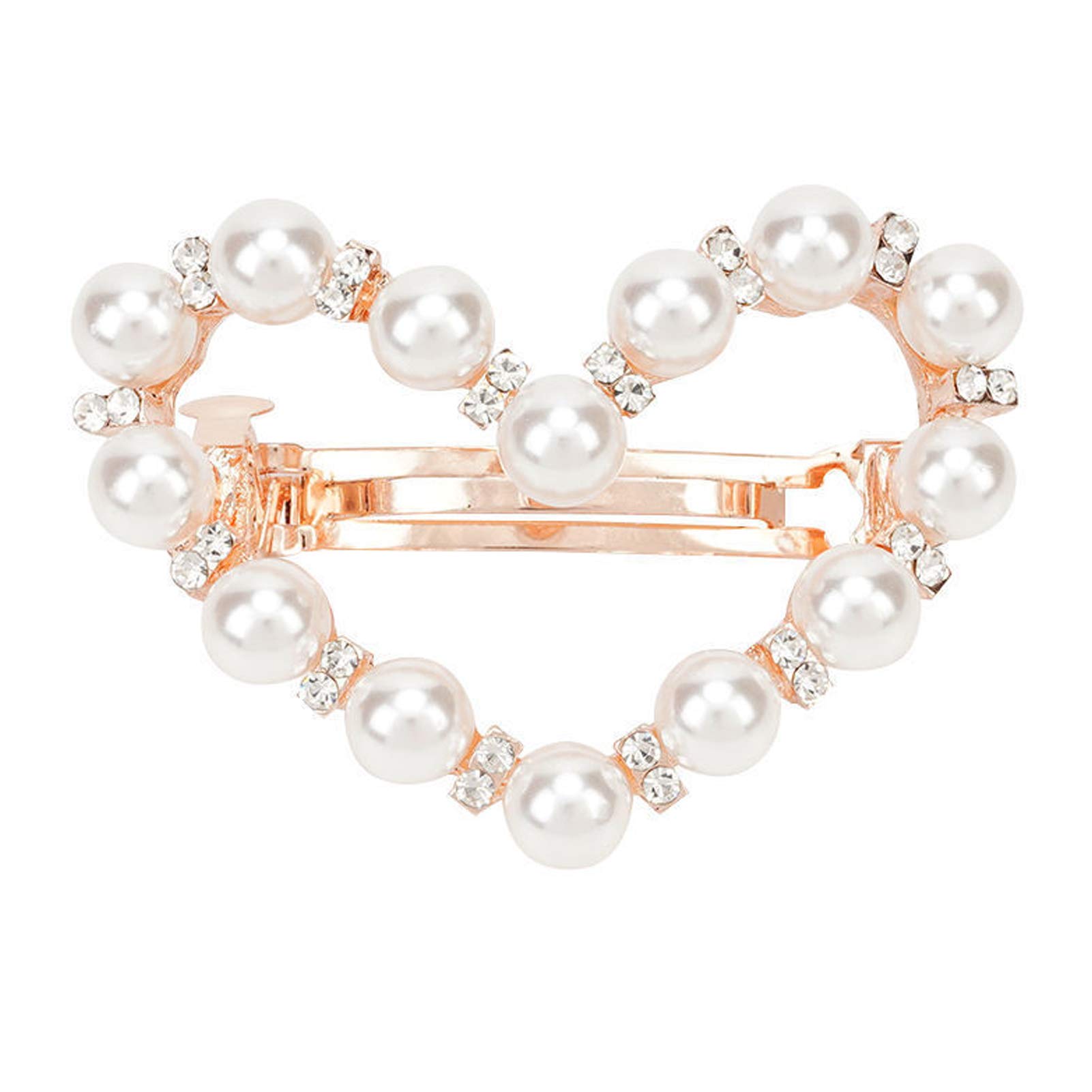 Heart-Shaped Women's Hairpin Fashion Wild Pearl Cute Girl Hair Accessories Hairpin Spring Clip Headwear Women Hair Clips Female Elegant Hairgrip Fashion Hair Claw Clips Lady