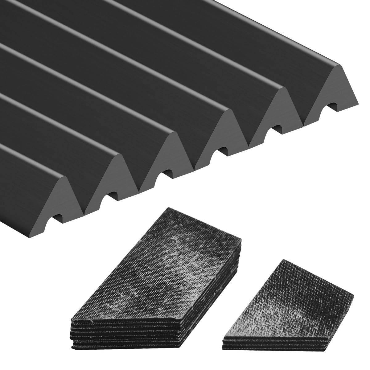 PolyMath K66 Rubber Bumpers & Cushion Facings Set for 7/8/9 Feet Pool Tables - Black