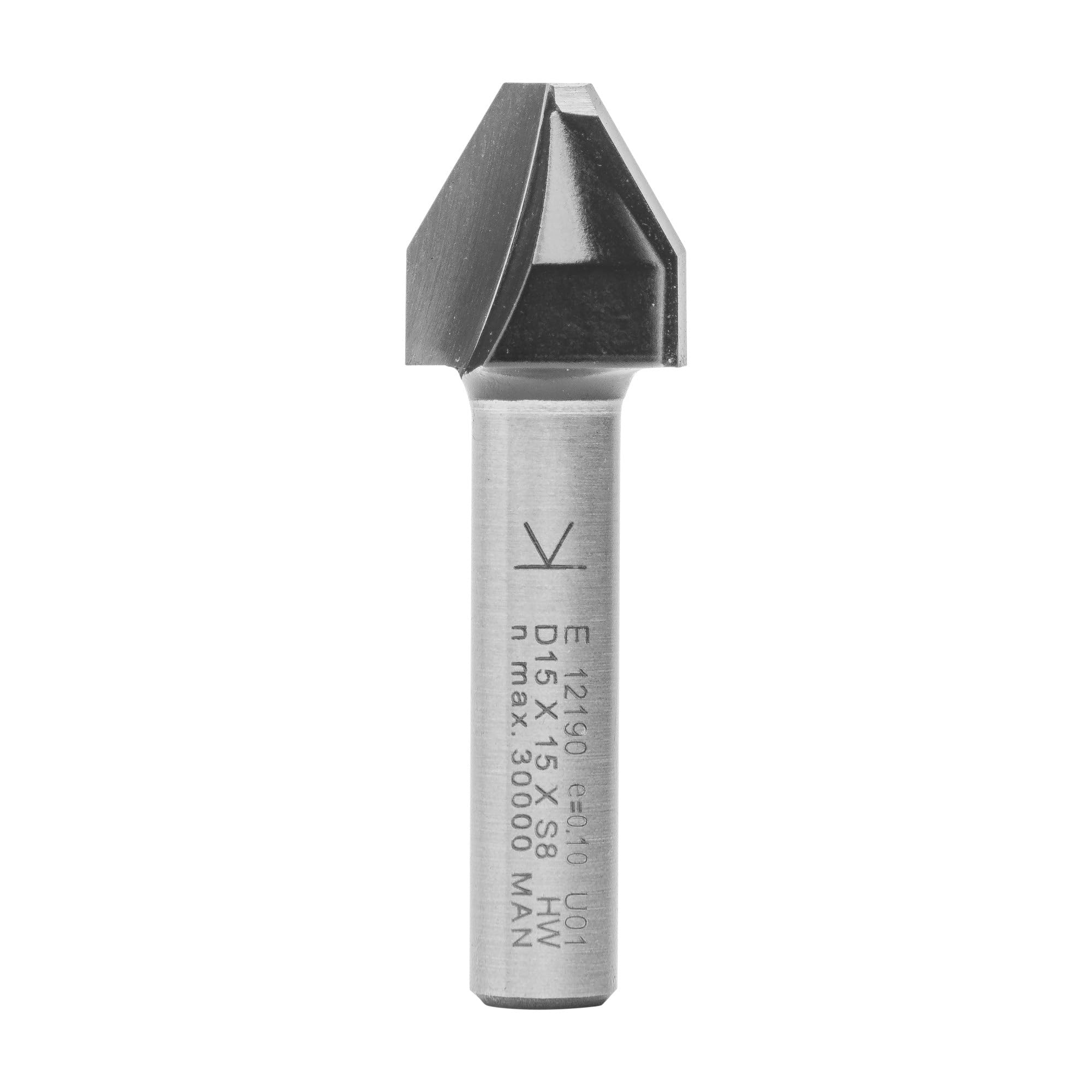 ENT 12190 Engraving Cutter TC Shank (S) 8 mm, Diameter (D) 4,5 mm, NL 15,1 mm, E 60°, SL 32 mm, Flat