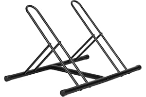 Skcoipsra Bike Rack, 2 Adjustable Bicycles Floor Parking Stand for Indoor Garage, Free Standing Cycle Storage Organizer for Mountain Road Kids Bikes, Black