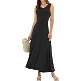 ZAFUL Women's Summer Tank Maxi Dress 2026 Spring Sleeveless Casual Cowl Neck Backless Split Beach Vacation Long Sundress