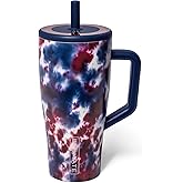 BrüMate Era 30 oz Tumbler with Handle and Straw | 100% Leakproof Insulated Tumbler with Lid and Flexible SoftSip Straw | Made of Stainless Steel | Cup Holder Friendly Base | 30oz (Star Burst)