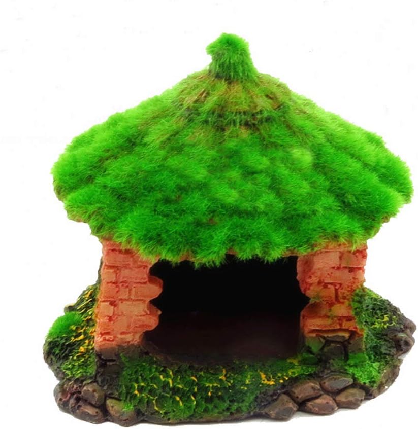 Sivene Architecture 6 Inches Aquarium Ornaments Hideaway Caves Resin Crafts Decorations Hiding Log House for Fish Tank Reptile Terrarium