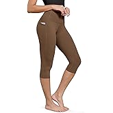 ODODOS Buttery Soft Lounge Yoga Capris with Pockets for Women, 14" / 19" / 21" High Waist Capri Leggings