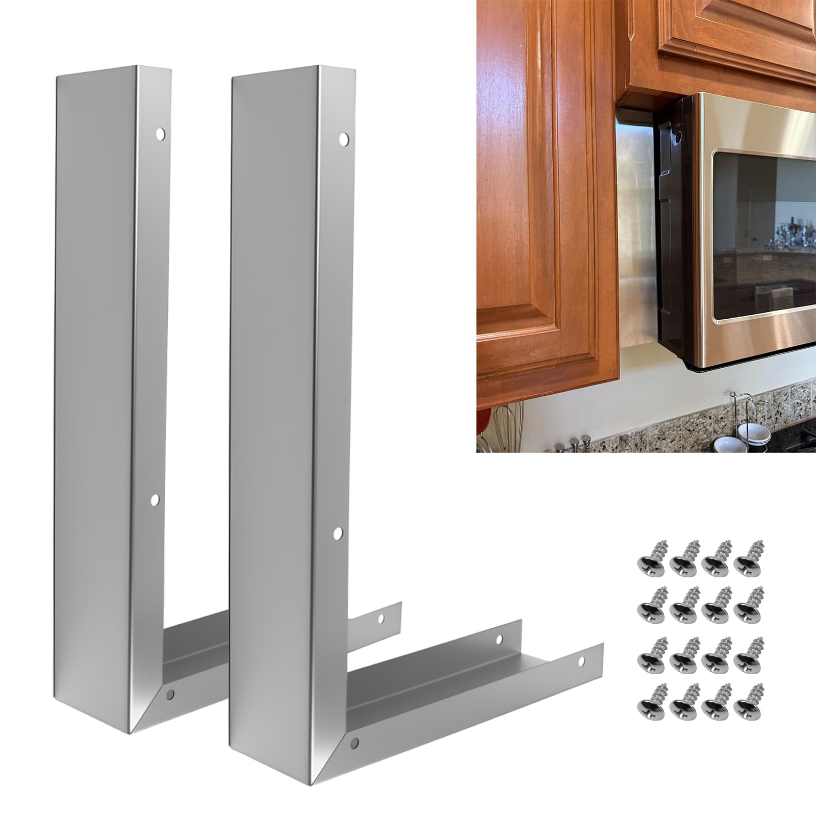 Photo 1 of 8171339 Built in Microwave Side Panel Filler Kit, Fits Panasonic, Whirlpool, GE, LG Over The Range Microwave, Wall Oven Trim Kit, SS Microwave Trim Kit, 2.95”W, 10.75”D, 17.25”H, w/16 Screws