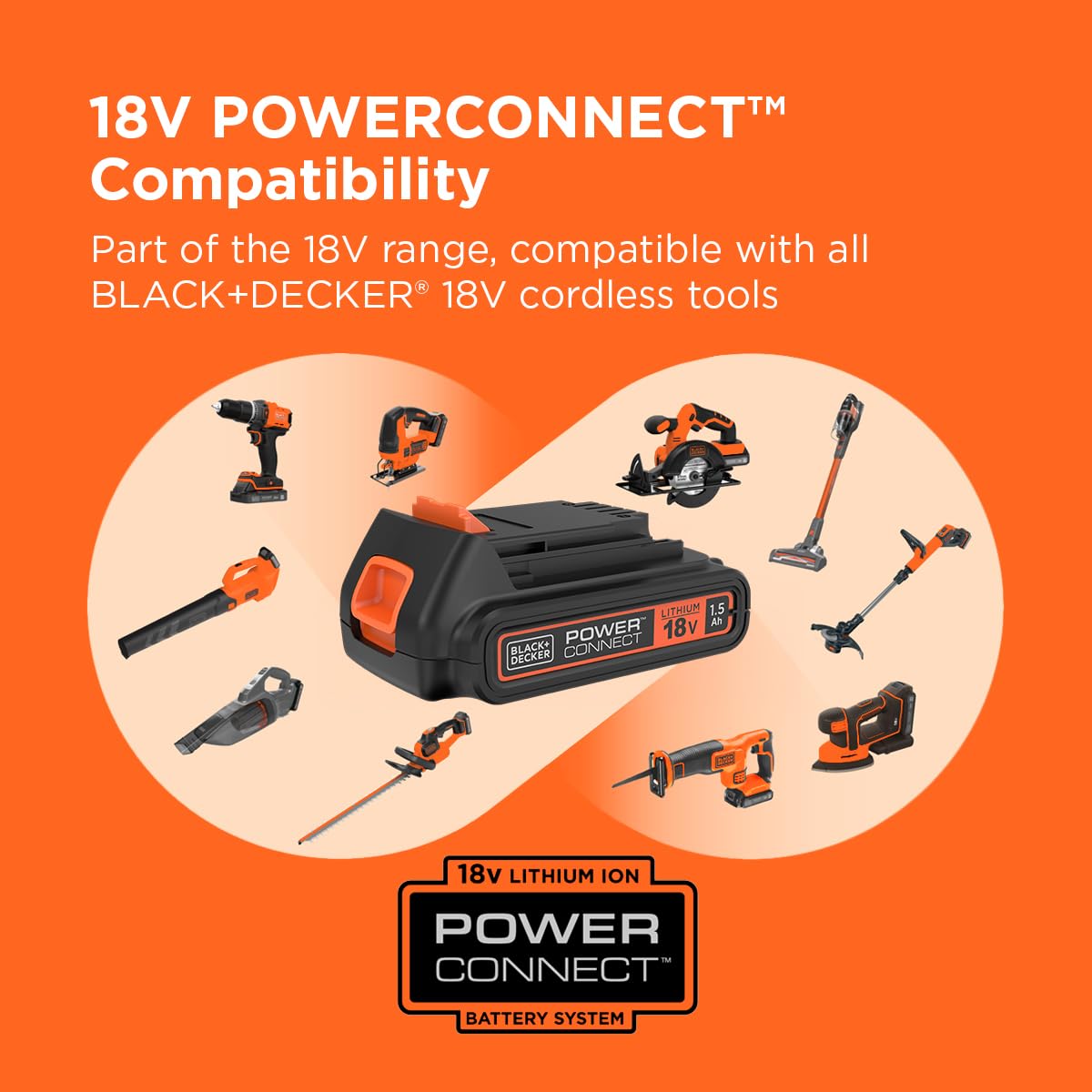 BLACK+DECKER 18V Cordless 37Nm Torque Drill Driver with LED Worklight, 1.5Ah Battery & Charger, BCD001C1-GB