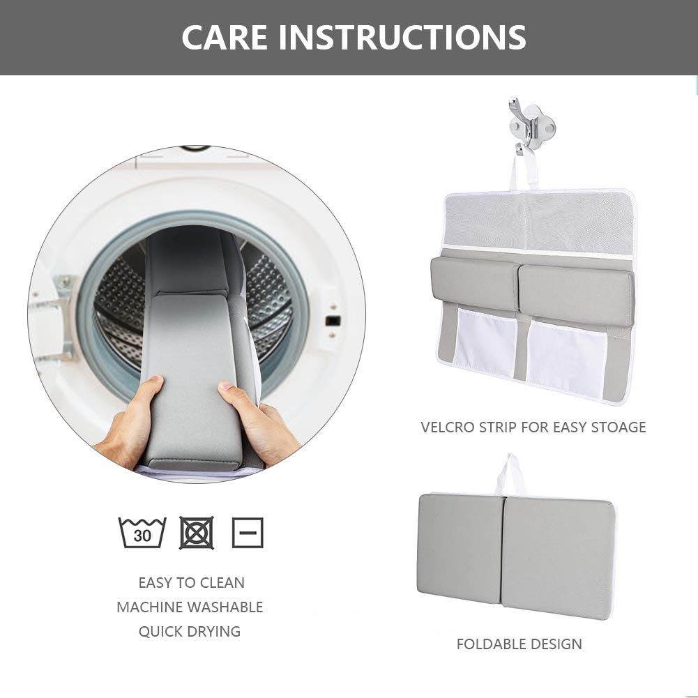 Pawsky Bath Kneeler with Elbow Rest Pad Set, 1.5 inch Thick Kneeling Pad and Elbow Support for Knee & Arm Support Large Bathtub Kneeling Mat with Toy Organizer for Happy Baby Bathing Time : Baby