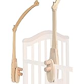 Baby Crib Mobile Arm - Double Wooden Screw Anti-Slip Reinforcement Hanger Crib Holder No Paint 360&deg; Rotatable Upgraded Nursery Arm Decor Gift Accessories
