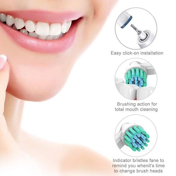 GENKENT 8 PACK REPLACEMENT TOOTHBRUSH HEADS COMPATIBLE WITH ORAL B BRAUN PRO 1000/500/1500/3000/5000/6000 CROSS ACTION HEAD