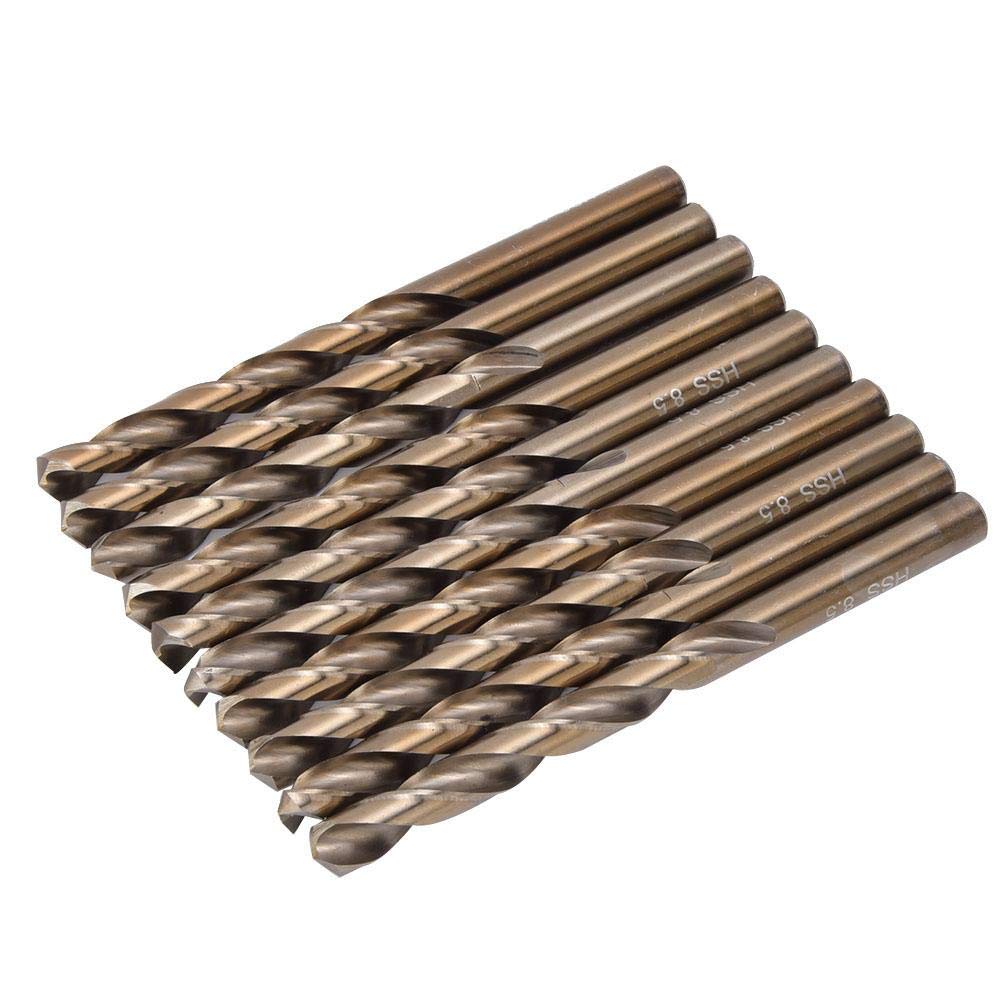 10 pieces high speed steel drill bits stainless steel iron drilling tool for drills 8 mm / 8.5 mm (8.5 mm)