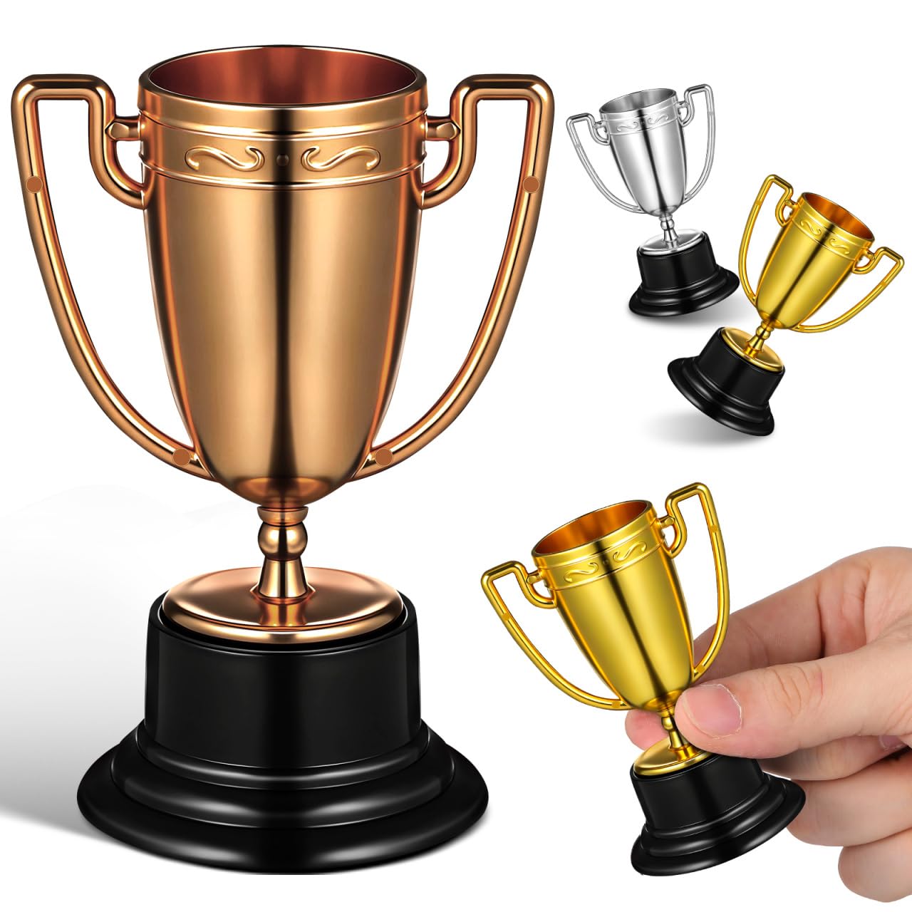 SEWOART Trophy Award Small Plastic Trophy Decoration Kids Sports Event Competition Mini for Party and Game Rewards