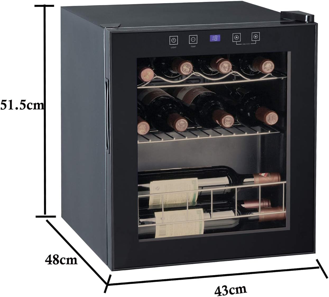 Beverage Cooler Electronic Controls Smad 46l Wine Cooler Single Zone Black Led Light Countertop Touchscreen Wine Fridge Kitchen Home Appliances Large Appliances Umoonproductions Com