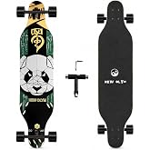 New Olym 41'' Longboard Skateboard 8 Layer Canadian Maple Drop Through Longboards for Youths Beginners