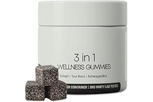 NUKUPUNS Cured 3 in 1 Shilajit Gummies for Men - Cured Wellness Gummies 3-in-1 with Shilajit, Sea Moss & Ashwagandha, Pure Organic Daily Support for Energy, Focus & Balance, Vegan, Non-GMO (1)