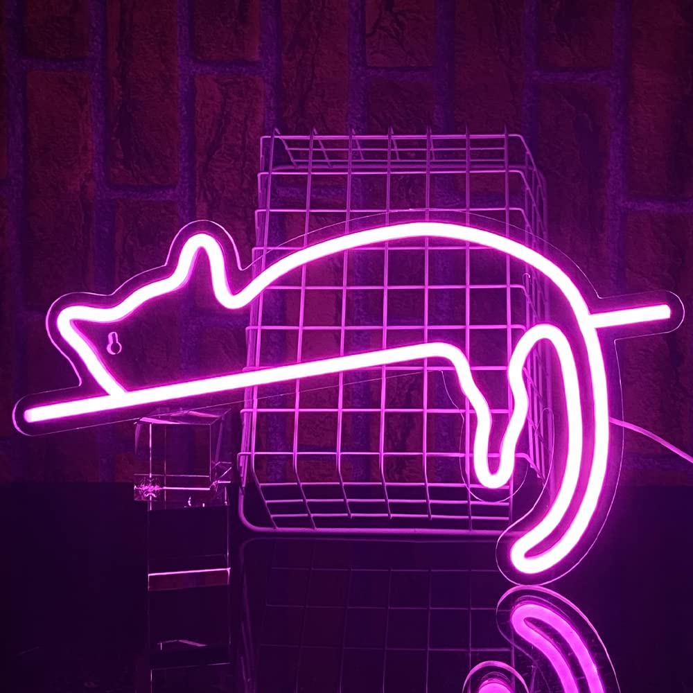 PILOYINDE Cat Neon Lights Led Sign Wall Decor Cat Personalized Neon Light Usb Neon Lights for Bedroom Store Bedside Living Room Party Wall Decor