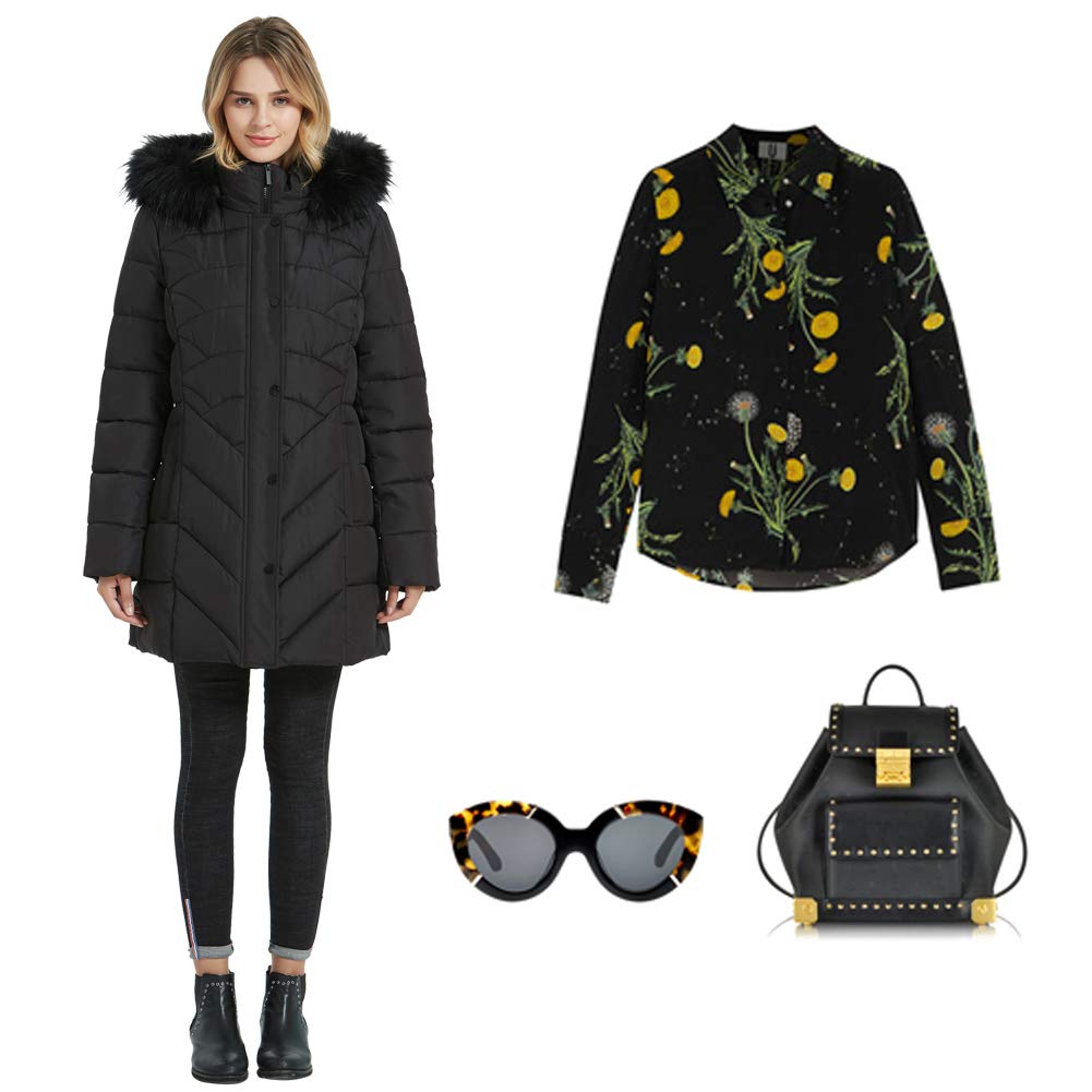 BINACL Women's Winter Warm Thicken Long Outwear Pockets Coat Parka Jacket XS-3XL