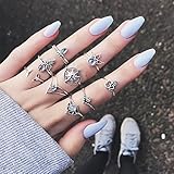 Malloom 9PCS/Set Women Bohemian Vintage Stack Rings Above Knuckle Rings Set