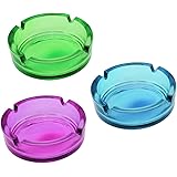 COM-FOUR® 3x glass ash tray, ashtray in fresh colours