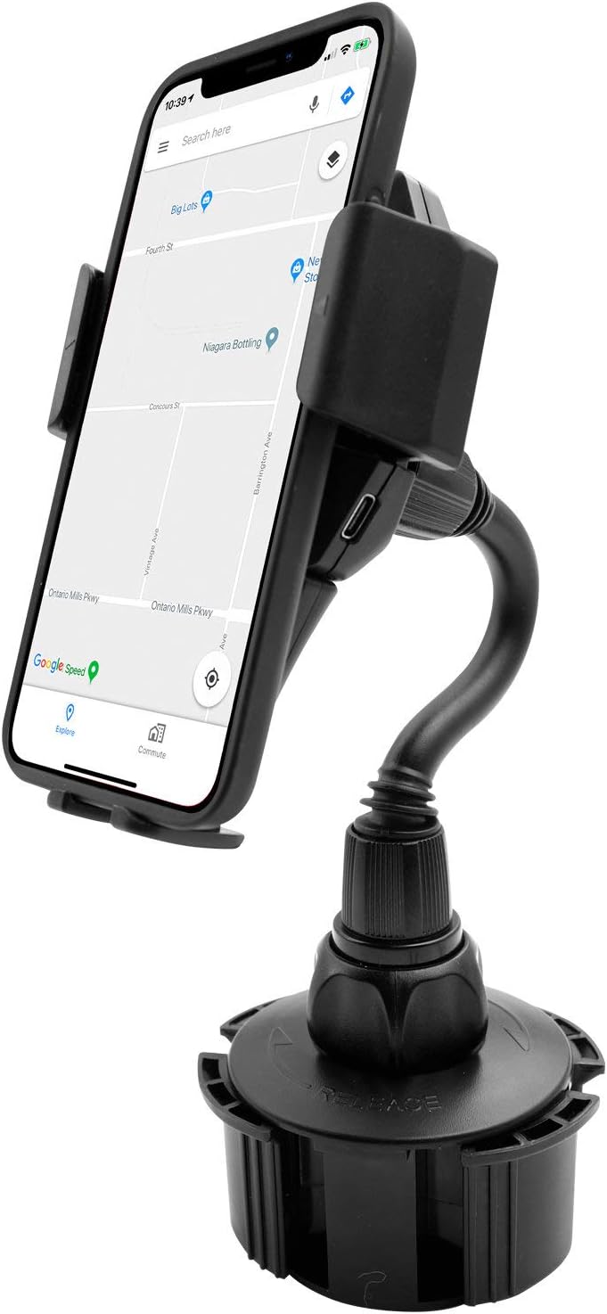Macally MCUPXLQI Car Cup Holder Mount With 4"/10 cm Long Flexible Neck and Wireless Qi Charger for iPhone XS XR, X - Image 4