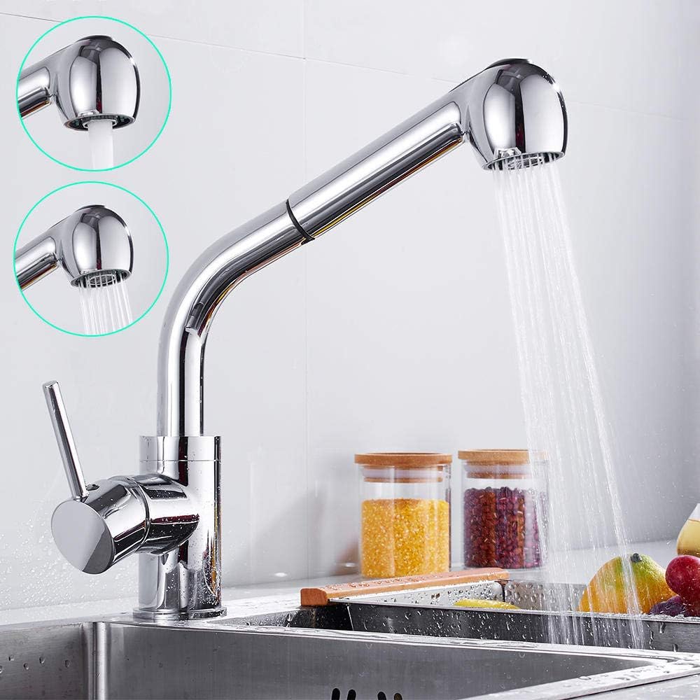 Gorheh Extraiga El Grifo De La Cocina Manija De Zinc Cuerpo De Cobre