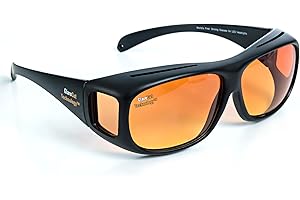 Headlight Glasses with Polarized LED GlareCut Technology (Fits Over Prescription) — Anti-Glare Night Driving Glasses for Men & Women, UV Protection, CarryCase