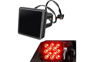 Downhill LED Trailer Hitch Brake Light, 5 LED red Super Bright Brake Lights, 12V Waterproof Trailer Hitch Cover, Universal Fi
