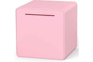 Hicocool 6" Piggy Bank for Adults Teens Kids Must Break to Open, Assembly ABS Plastic Money Saving Box (Pink)