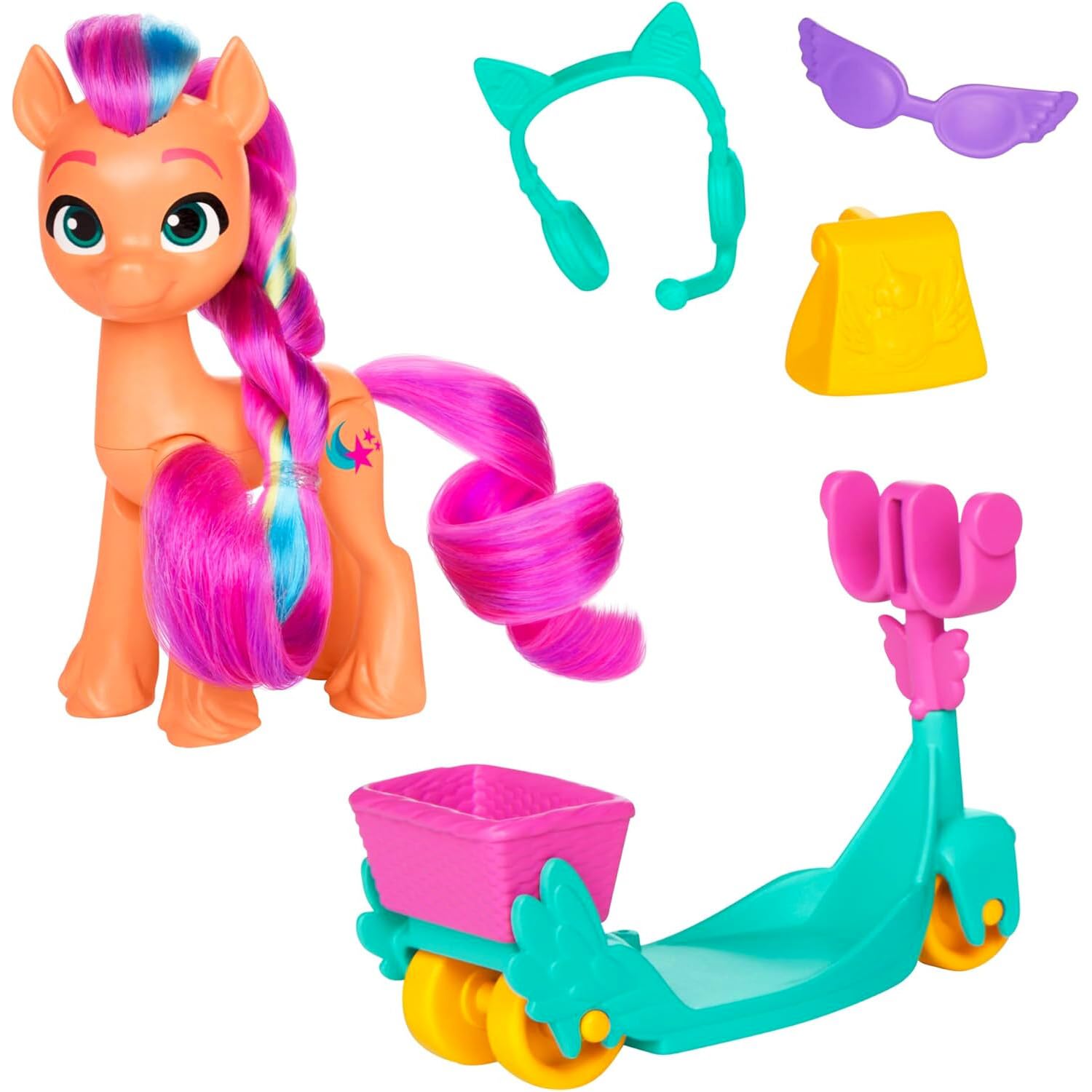 My Little Pony Toy Figures Set for Girls - Bundle with 2 MLP Dolls Misty Brightdawn and Sunny Starscout with Accessories, Stickers, More | My Little Pony Figurine for Kids