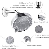 Bhina High Pressure Rainfall Shower Head - 5 Spray Modes, Swivel, Fixed Install view 4