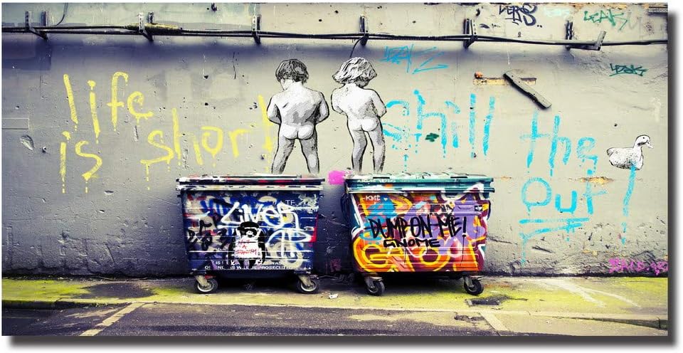 Graffiti Canvas Wall Art Painting Modern Banksy Colorful Figure Street Picture for Living Room Decoration