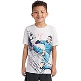 Messi Boys' Lifestyle Short Sleeve Top, Loose-Fit Shirt with Logo, Comfortable, All-Day Wear