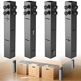 Linone 4 Pack Heavy Duty Bed Risers Extenders, 2.36" Diameter | Carbon Steel, Tall Bed Riser, 4 Level Adjustable Height, Fit College Dorm Wooden Bed Frame Table