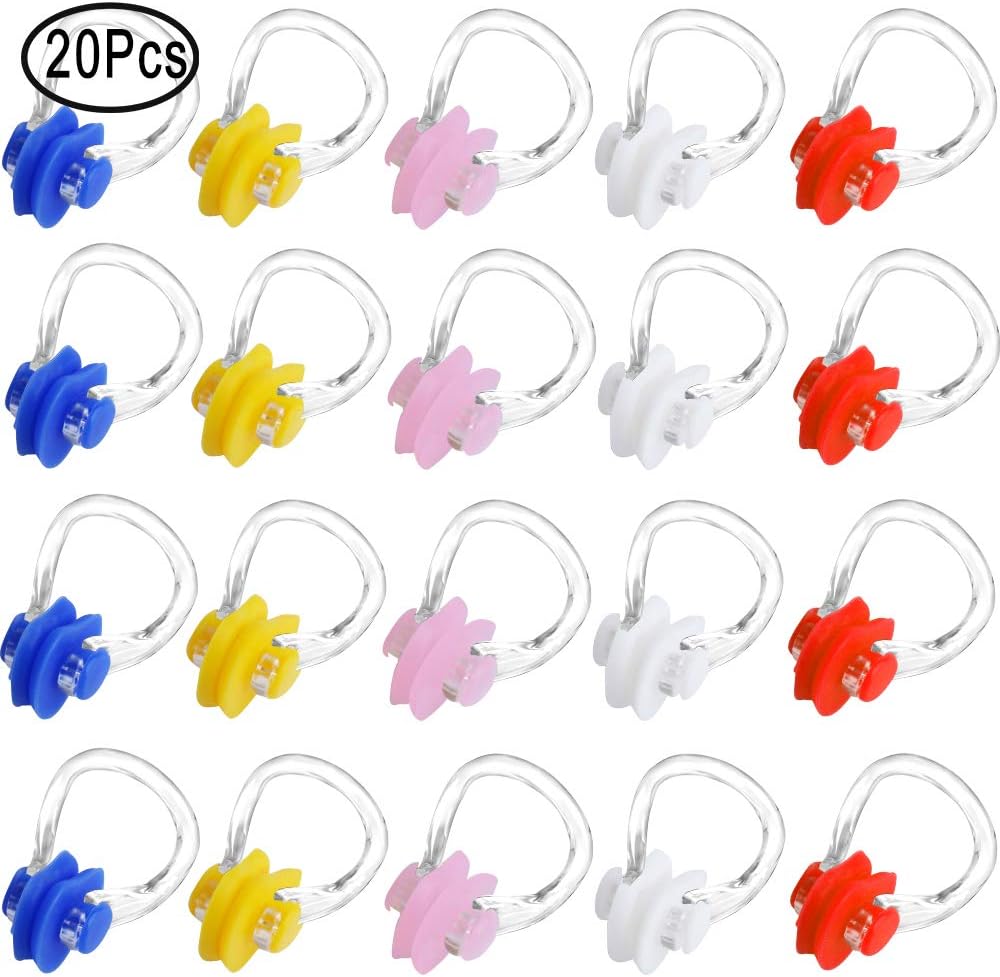 Standie Swimming Nose Clip, 20 Pcs Nose Plug Nose Protector for Adults Kids Swimming