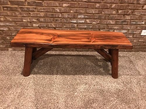 Amazon Com Rustic Log Bench Pine And Cedar With Live Edge Furniture 4 Indoor Honey Pine Furniture Decor
