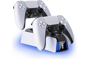 Base de Carregamento PS5 Duplo Carregador Controle PS5 com Carregamento Rápido, Adaptador USB, Indicador LED, base Carregadora Controle PS5 Acessórios