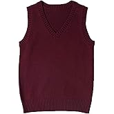 ZUEVI Women's Sweater Vest Classic V Neck Uniform Pullover Knitwear Tops Sleeveless Knitted Sweaters Vests