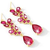 Teardrop Wedding Bridal Dangle Earrings for Brides Birdesmaid,Crystal Cubic Zirconia Chandelier Dangling Earring Gold/Silver Plated Diamond Drop Earrings for Prom Pageant