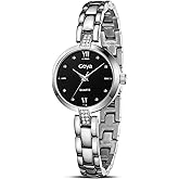 GeYa Silver Watch for Women Elegant Dressy Watch, Dainty Diamond Dial Stainless Steel Bracelet, Japanese Quartz Movement, 5ATM Water Resistant, Ideal for Petite Wrist, Gift Ready
