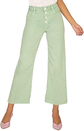 green wide leg jeans