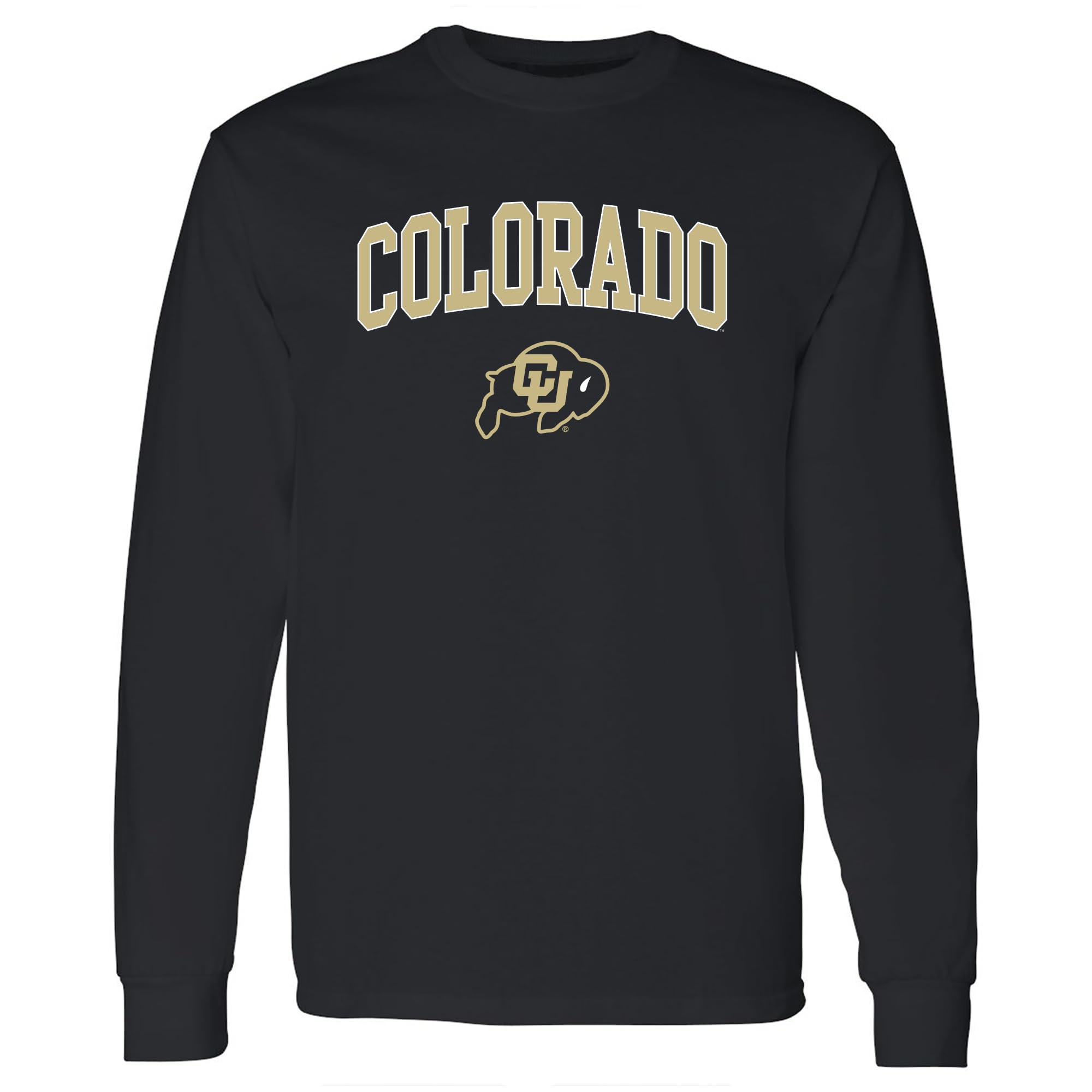 UGP Campus Apparel AL03 - University of Colorado Buffaloes Arch Logo Long Sleeve T Shirt - Small - Black Image