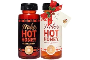 Mike's Hot Honey, Original & Extra Hot, America's #1 Spicy Honey with Chili Peppers, (10oz Bottle, 2 Pack)