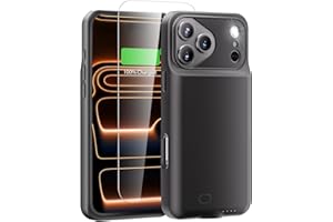 GIN FOXI Battery Case for iPhone 17 Pro Max, Charging Case Charger 8500mAh Ultra-Slim Lightweight Powerful Battery Pack 15W Fast Rechargeable Anti-Fall TPU Juice Box for iPhone 17 Pro Max (6.9") Black