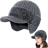 Trapper Blocking Knitted Hat, Coldshield Trapper Hat, Blocking Knitted Hats with Ear Flaps and Wool Brim, Soft Breathable. Gray