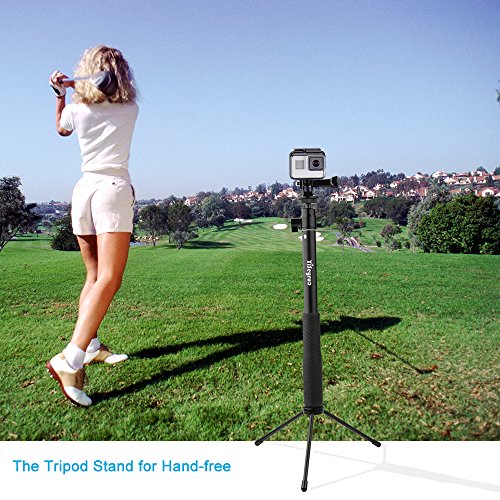 YiSeyruo-Selfie-Stick-Extendable-Monopod-with-Tripod-Stand-for-GoPro-Hero-543321Session-Samsung-Gear-3604K-Action-Camera-Ricoh-Theta-S-Olympus-M15-Camera-360fly-4K-YI-4K-and-Cell-Phones