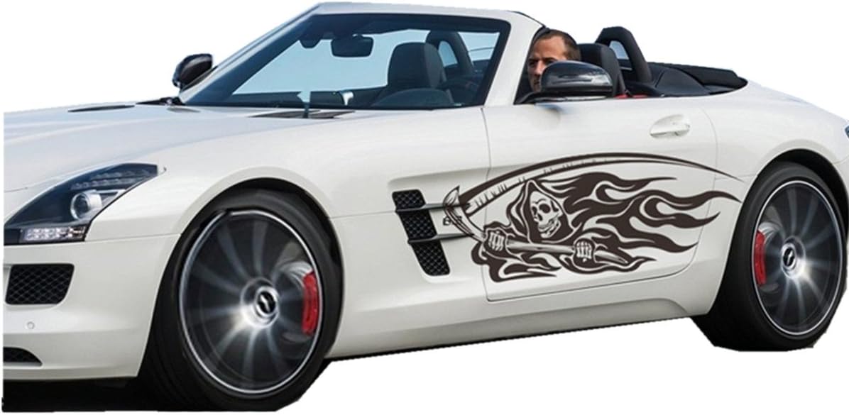 Fochutech 1 Set Car Auto Body Sticker Death Self-Adhesive Side Truck Vinyl Graphics Decals (Black)