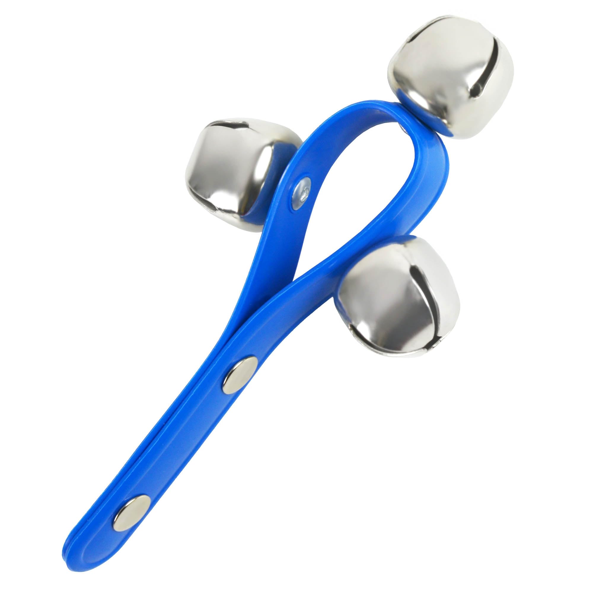 A-Star 3 Bell Jingle Shaking Sleigh Bell Handbell with Plastic Handle - Blue