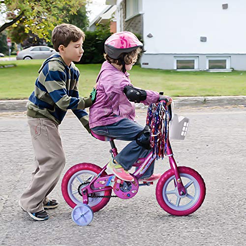 ChromeWheels Kids' Bike with Training Wheels and EVA Tire, Girls Bike for 2-4 Years Old, Pink